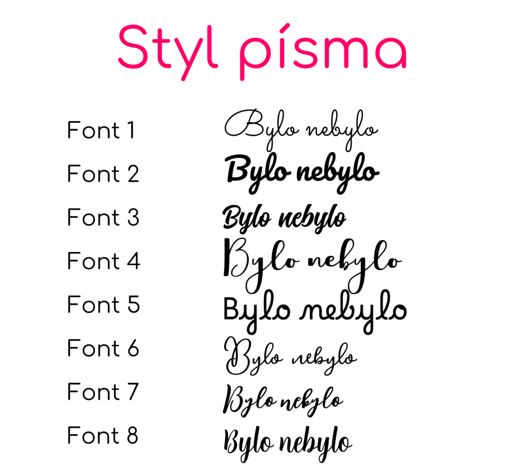 styl písma nápisy bylo nebylo