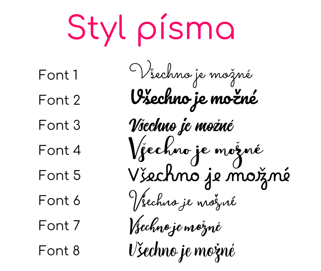 styl písma na eshop podklad - všechno je možné