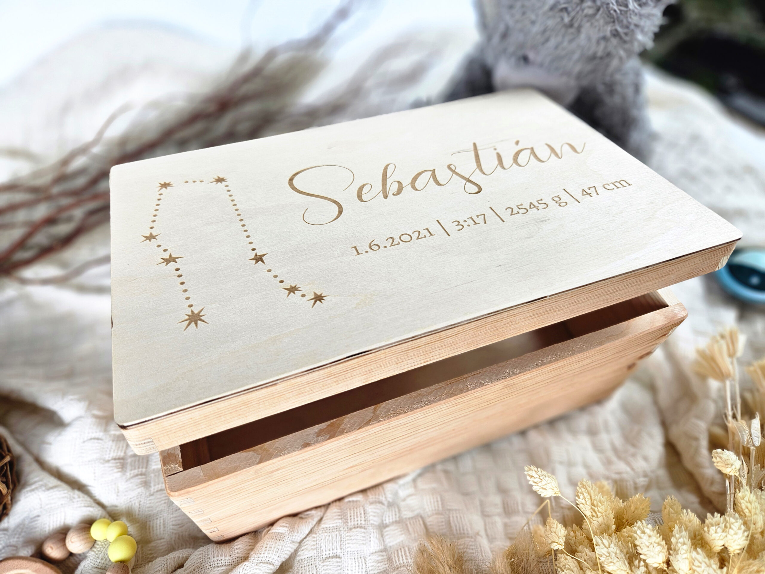 Dřevěná bedýnka na vzpomínky