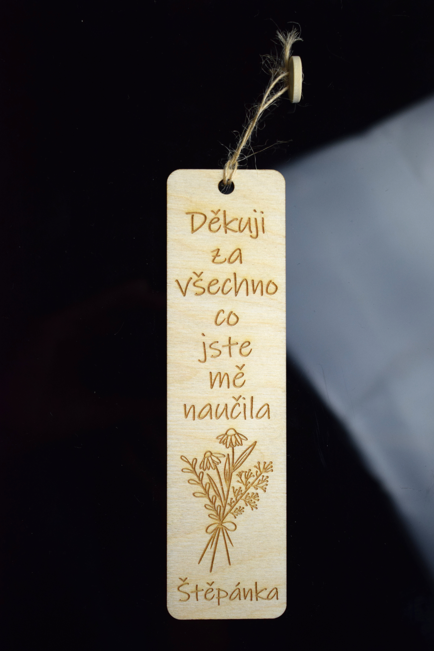 dřevěná záložka do knížky - pro učitelku