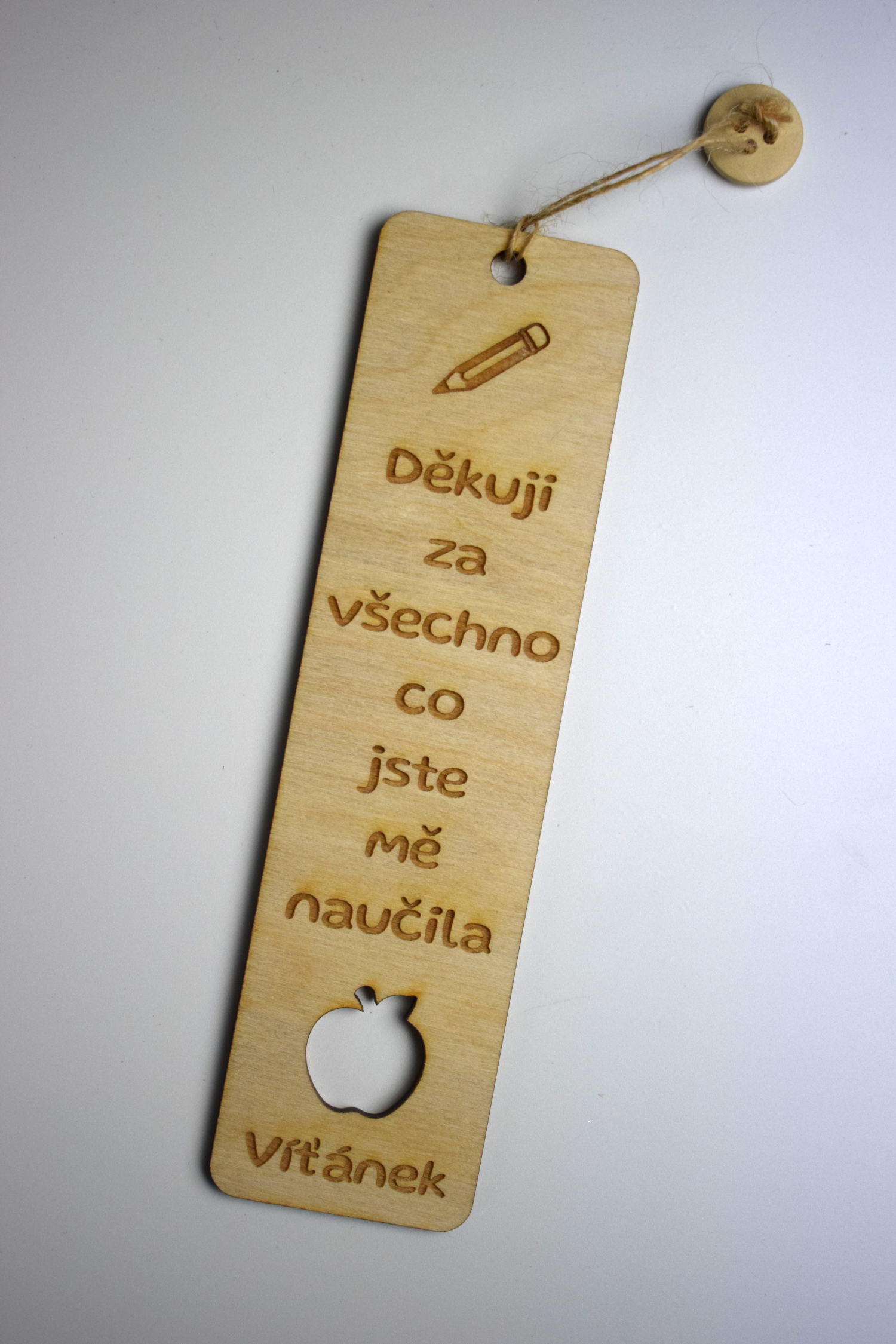 dřevěná záložka do knížky - pro učitelku